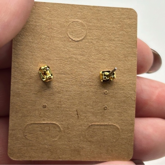 Large Faux Pearl Gold Tone Knot Swirl Stud Earrings 3D Dimensional Elegant - Picture 7 of 7